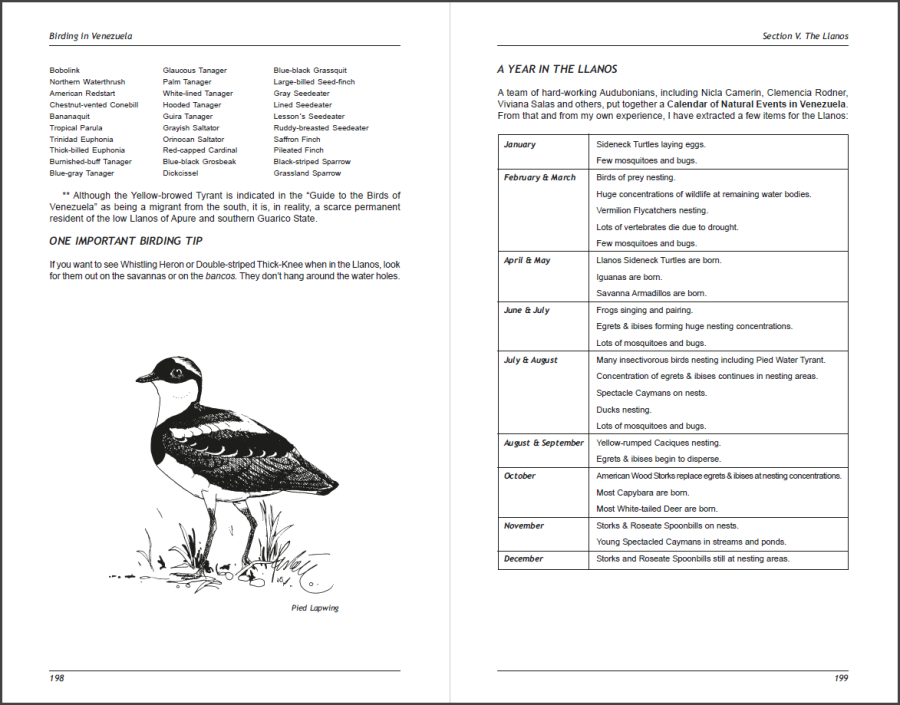 Birding in Venezuela sample page